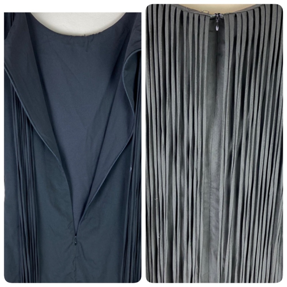 Black full length fringe midi dress - Picture 5 of 6